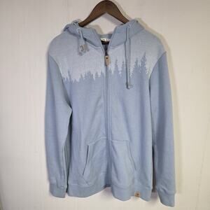 Tentree Sustainable Mens Juniper Zip Hoodie Sweatshirt Light Blue Size XL